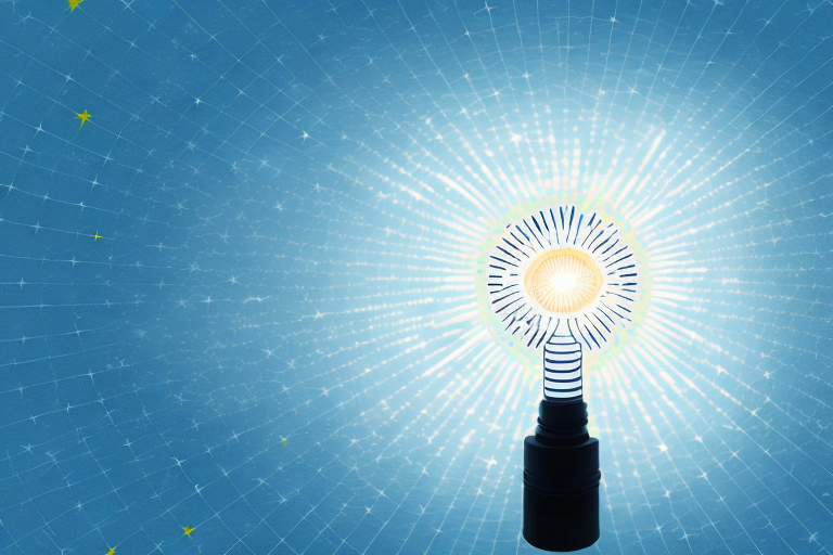 A flashlight shining through a paper tube onto a wall