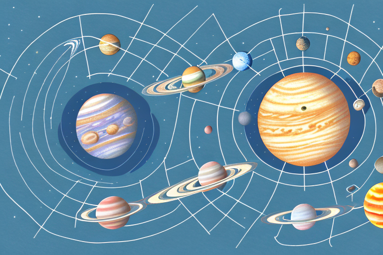 The solar system with planets