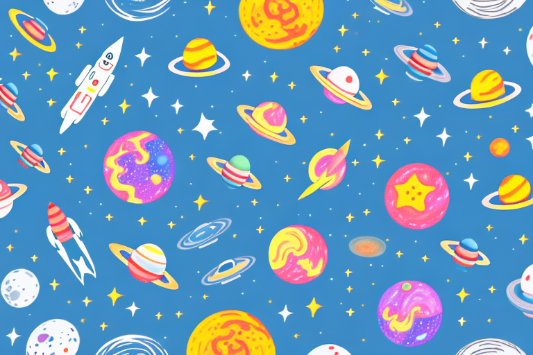 A colorful space-themed baking or cooking project for kids