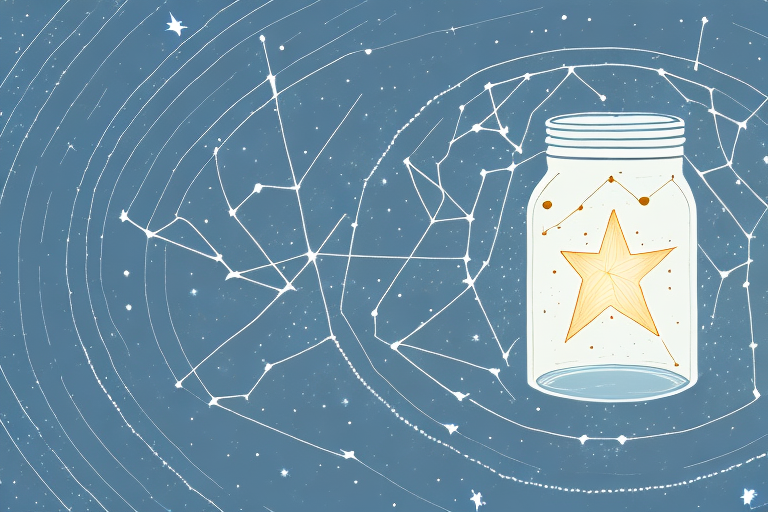 A jar with a constellation of stars inside