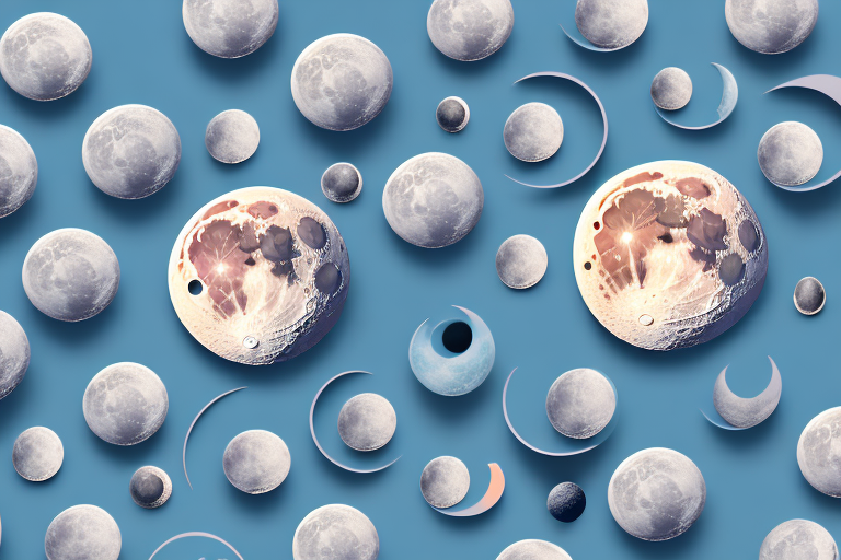 A moon in different phases of its cycle